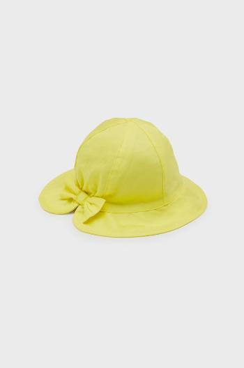 Dětský klobouk Mayoral žlutá barva, bavlněný