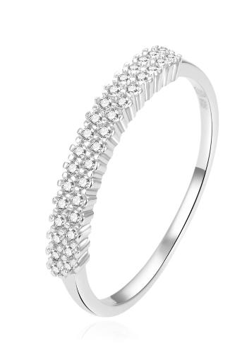 Beneto Krásný stříbrný prsten s čirými zirkony AGG408 58 mm