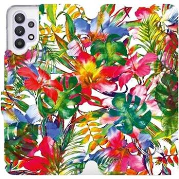 Flipové pouzdro na mobil Samsung Galaxy A32 5G - MG07S Pestrobarevné květy a listy (5903516615100)