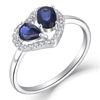 Brilio Silver Romantický stříbrný prsten se safíry R-FS-5648S 56 mm