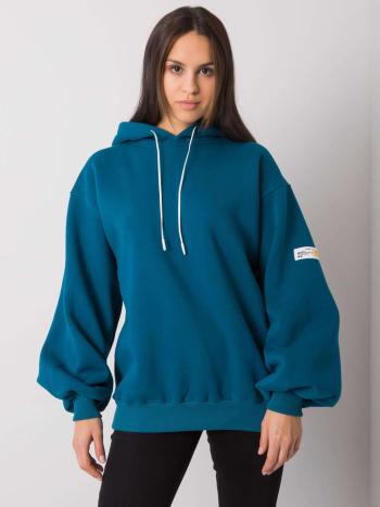 MODRÁ DÁMSKÁ OVERSIZE MIKINA S KAPUCÍ RV-BL-7281.92-SEA Velikost: S/M