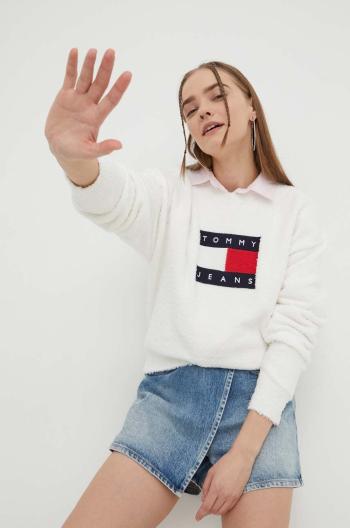 Svetr Tommy Jeans dámský, bílá barva, DW0DW17248