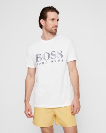 Hugo Boss Hugo Boss pánské bílé tričko UPF50+ s nápisem