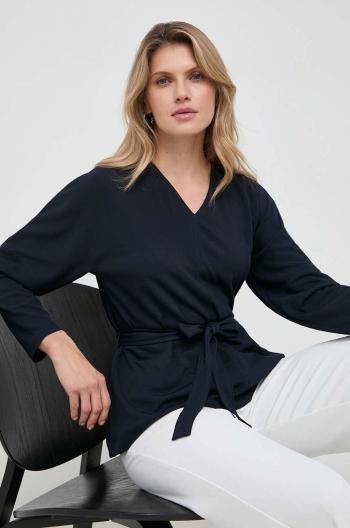 Halenka Max Mara Leisure dámská, tmavomodrá barva, hladká