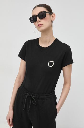 Bavlněné tričko Trussardi černá barva
