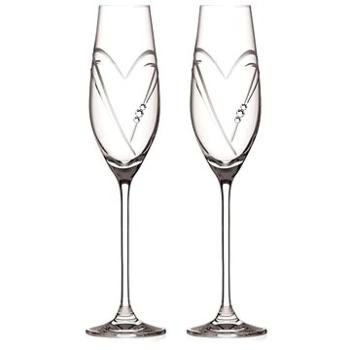 Diamante sklenice na šampaňské Hearts s kamínky Swarovski 210ml 2KS (5057.412)