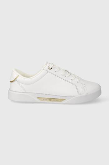 Kožené sneakers boty Tommy Hilfiger CHIC HW COURT SNEAKER bílá barva, FW0FW07813