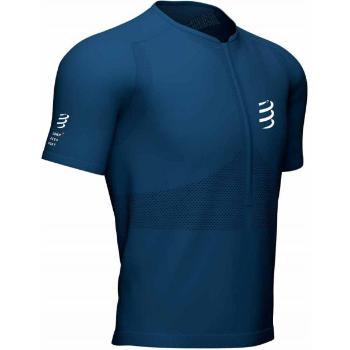 Compressport TRAIL HALF-ZIP FITTED SS TOP Pánský běžecký dres, tmavě modrá, velikost M