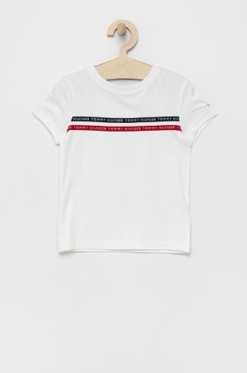 Dětské tričko Tommy Hilfiger bílá barva, s aplikací