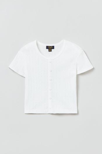 Dětské tričko OVS bílá barva