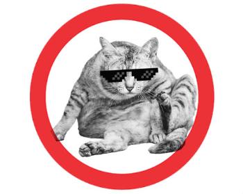 Samolepky zákaz - 5ks Drsná kočka