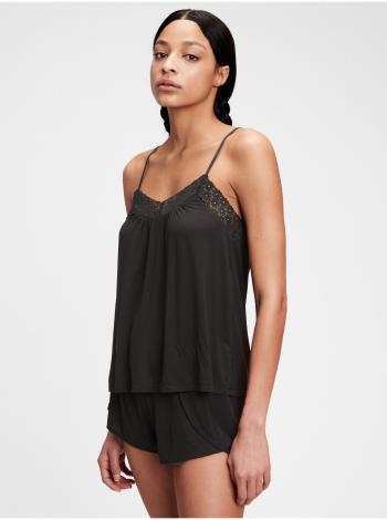 Černé dámské pyžamový top GAP adult truesleep tencel modal lace cami