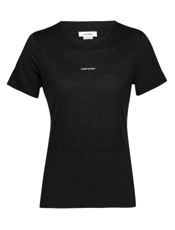 dámské merino triko krátký rukáv ICEBREAKER Wmns ZoneKnit SS Slit Back Tee, Black (vzorek) velikost: S