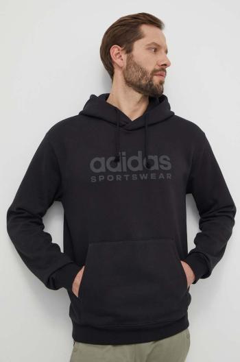 Mikina adidas pánská, černá barva, s kapucí, s aplikací, IW1202