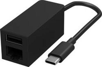 Adaptér USB 3.0 Microsoft [1x USB-C™ zástrčka - 1x RJ45 zásuvka, USB 3.2 gen. 1 zásuvka A] černá