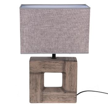 Šedá stolní lampa s stínidlem - 30*13*45 cm E27*60W 6LMC0058