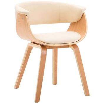 Jídelní židle krémová ohýbané dřevo a umělá kůže (283130)
