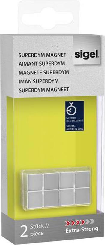 Sigel SuperDym C10 Extra-Strong Cube-Design, GL704 magnet, (š x v x h) 20 x 10 x 20 mm, krychle, stříbrná, 2 ks