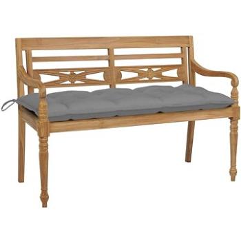 SHUMEE Lavice Batavia s šedou poduškou 120 cm teak 3062170 (3062170)