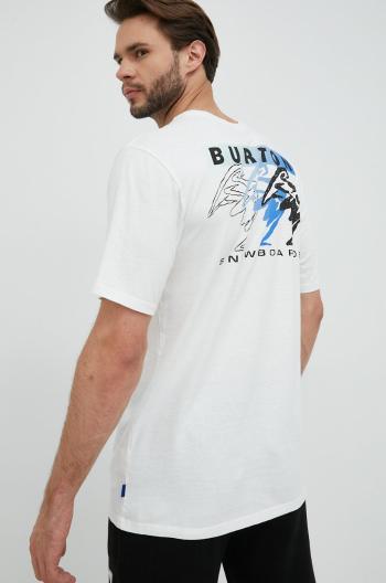Bavlněné tričko Burton Macatowa bílá barva, s potiskem