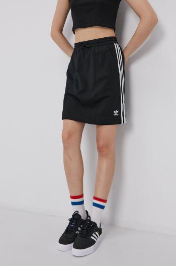 Sukně adidas Originals H37774 černá barva, mini, jednoduchá