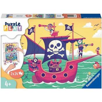 Ravensburger 055920 Puzzle & Play Piráti a země na dohled 2x24 dílků (4005556055920)