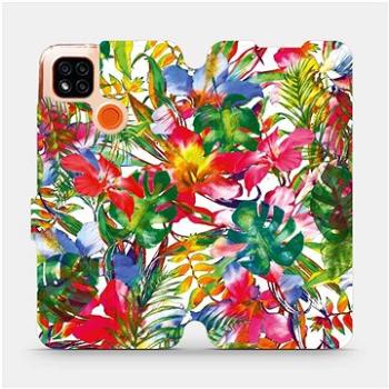 Flipové pouzdro na mobil Xiaomi Redmi 9C - MG07S Pestrobarevné květy a listy (5903516335398)