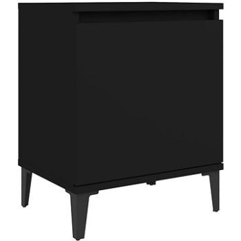Noční stolek s kovovými nohami černý 40 × 30 × 50 cm (805835)