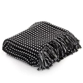 Bavlněná deka se čtverečky 220 × 250 cm černá