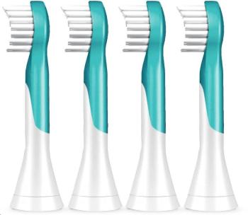 Philips HX6034/33 Sonicare For Kids, náhradní hlavice, pro děti, kompaktní velikost, 4 kusy, nasazovací, aqua