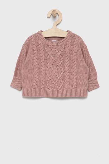Dětský bavlněný svetr GAP růžová barva