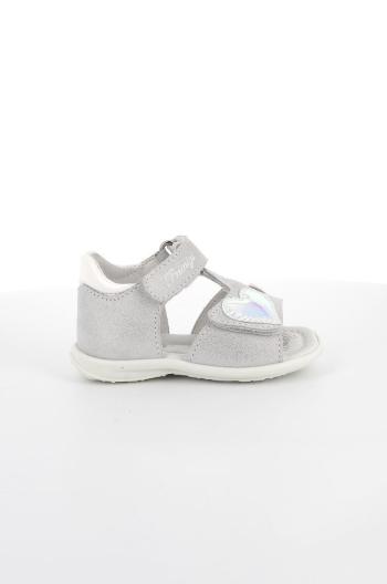 Dětské semišové sandály Primigi stříbrná barva