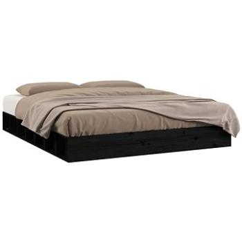Rám postele černý 200 × 200 cm masivní dřevo, 820660 (820660)