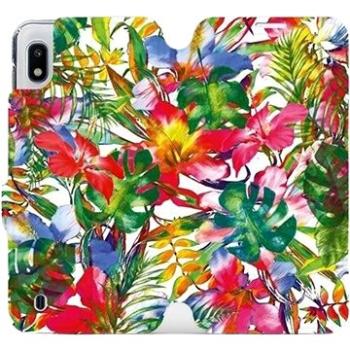 Flipové pouzdro na mobil Samsung Galaxy A10 - MG07S Pestrobarevné květy a listy (5903226879540)