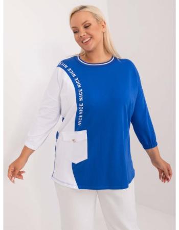 Dámská halenka plus size s 3/4 rukávy tmavě modrá  