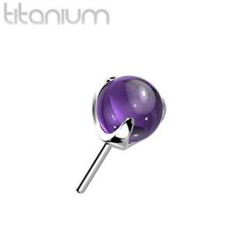 Šperky4U Kamínek k PUSH IN piercingu TITAN, fialový kamínek - TIT1196A-030