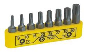 Sada bitů Sada bitů Torx, 8 ks: T8, T10, T15, T20, T25, T27, T30, T40 C.K. T4523 25 mm, Ocel S2 , legováno, 8dílná