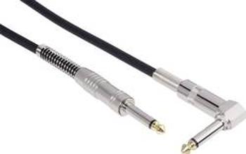 Instrumentální kabel lomený JACK 6,3 mm Paccs, 6 m, černá