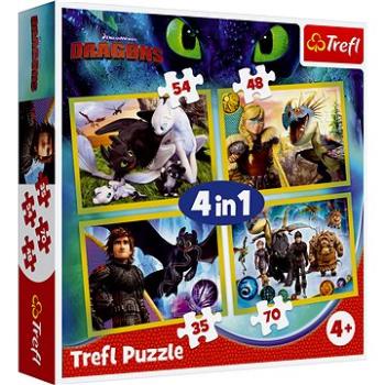 Trefl Puzzle 4v1 Jak vycvičit draka (5900511343410)