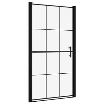 Sprchové dveře tvrzené sklo 100×178 cm černé 148889