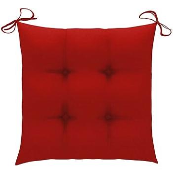 Podušky na židle 4 ks červené 50 x 50 x 7 cm textil (314915)
