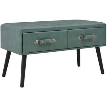Konferenční stolek azurová zelená 80x40x46 cm umělá kůže (247546)