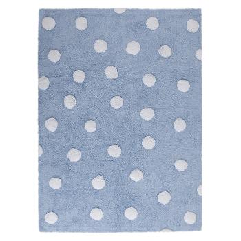 Lorena Canals koberce Pro zvířata: Pratelný koberec Polka Dots Blue-White - 120x160 cm Modrá