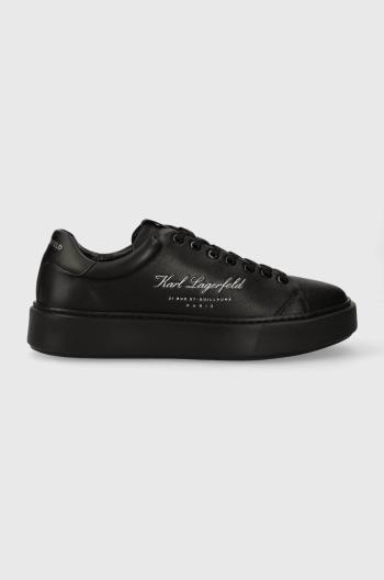 Kožené sneakers boty Karl Lagerfeld MAXI KUP černá barva, KL52223