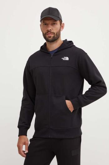 Mikina The North Face M Essential Fz Hoodie pánská, černá barva, s kapucí, s aplikací, NF0A87FBJK31