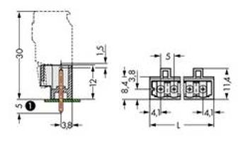 Pinová lišta (standardní) WAGO 721-133/001-000, 18.2 mm, pólů 3, rozteč 5 mm, 200 ks