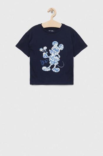 Dětské bavlněné tričko GAP x Myszka Miki tmavomodrá barva