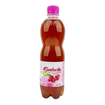 Kombucha černý čaj s malinovou příchutí 500 ml BIO STEVIKOM