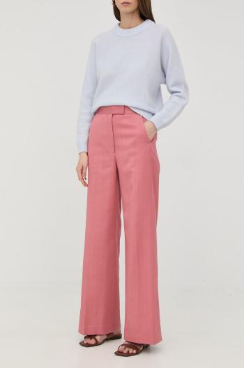 Kalhoty Tiger Of Sweden dámské, růžová barva, jednoduché, high waist