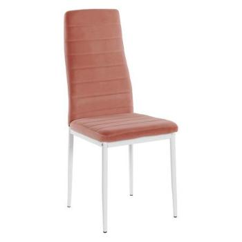 Kondela Židle, růžová, velvet látka / bílý kov, COLETA NOVA